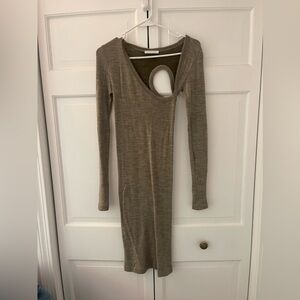 John Elliott midi long sleeve cutout dress